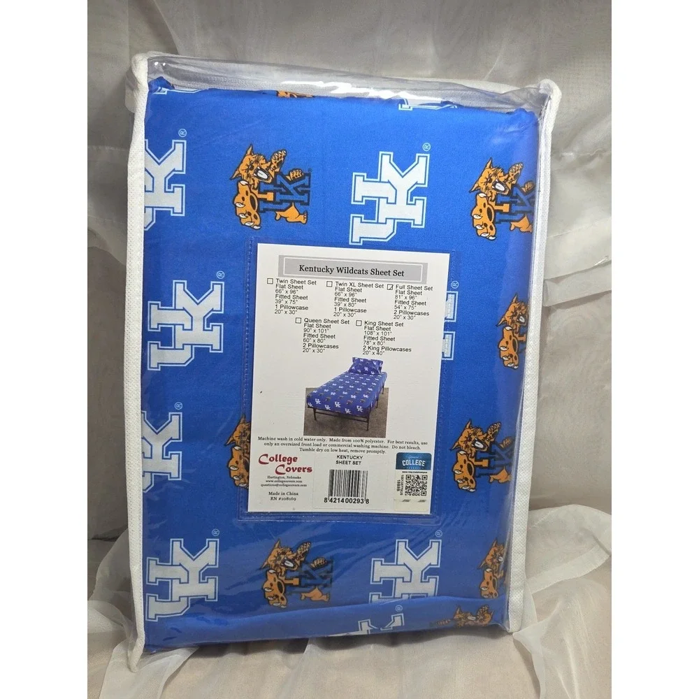 Kentucky Wildcats College Covers Full Bed Set Sheets With‎ Matching Pillow Cases